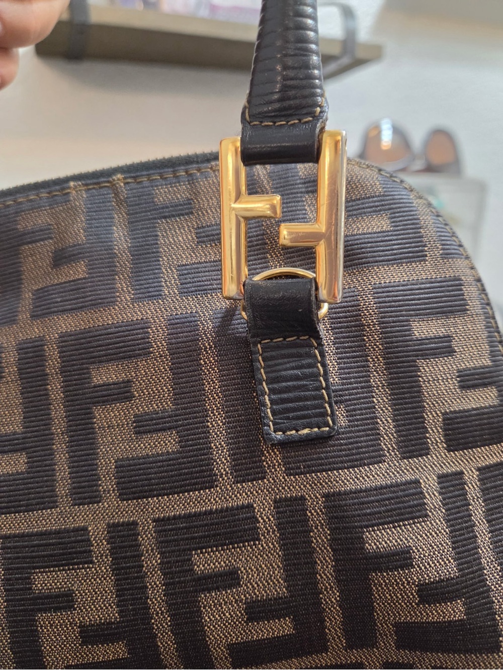 Fendi Brown Monogram Top-Handle Bag - Picture 6 of 6